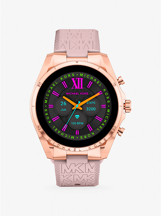 Силиконовые умные часы Gen6 Bradshaw цвета розового золота с логотипом Michael Kors