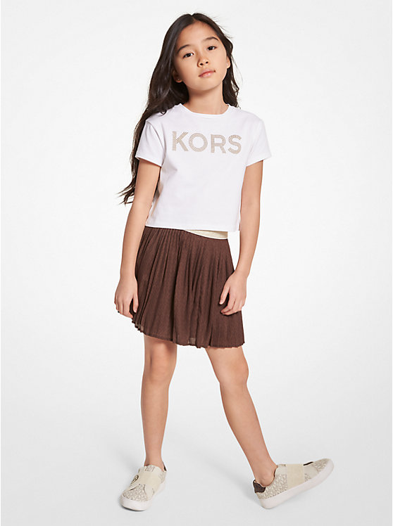 Плиссированная юбка с логотипом Michael Kors Kids