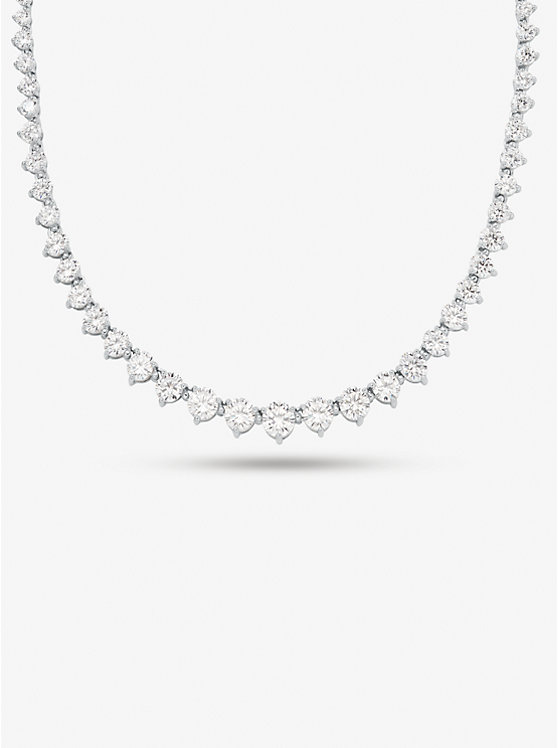 Ожерелье из стерлингового серебра с покрытием из драгоценных металлов и фианитами Michael Kors