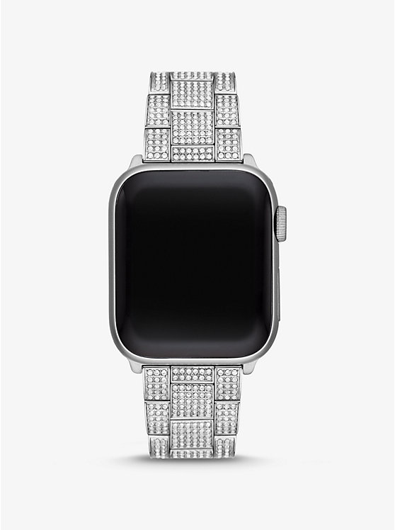 Серебристый ремешок с паве для Apple Watch® Michael Kors