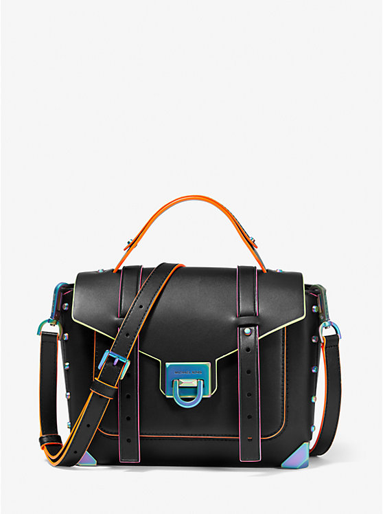 Кожаная сумка-портфель Manhattan среднего размера с контрастной отделкой Michael Kors