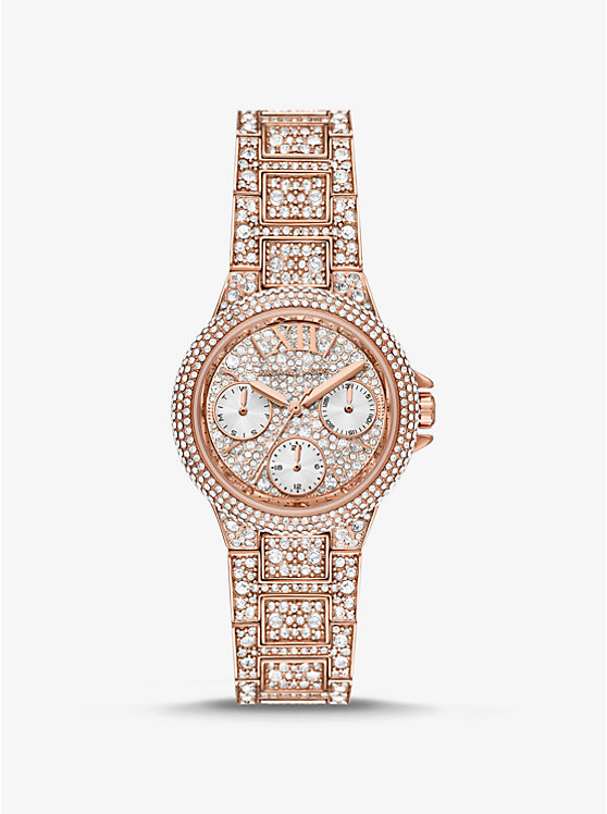 Мини-часы Camille Pavé оттенка розового золота Michael Kors