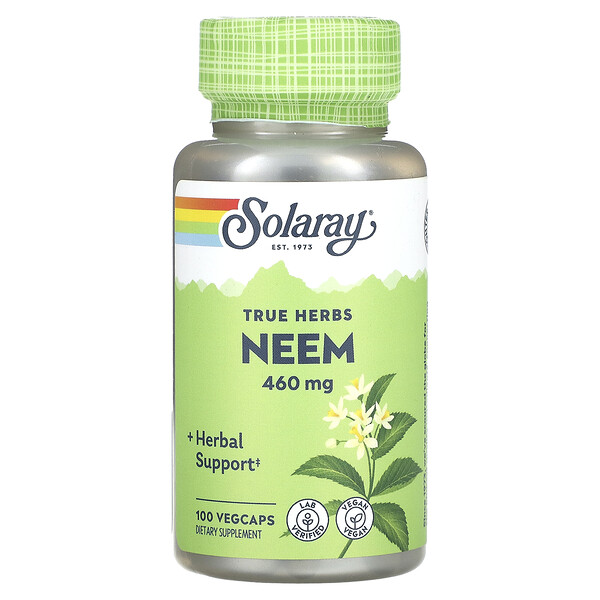 True Herbs, Ним, 460 мг, 100 растительных капсул Solaray
