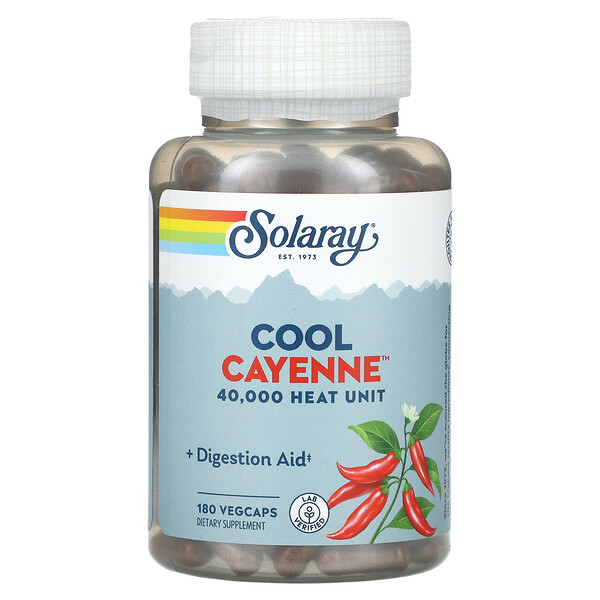 Cool Cayenne, 180 растительных капсул Solaray