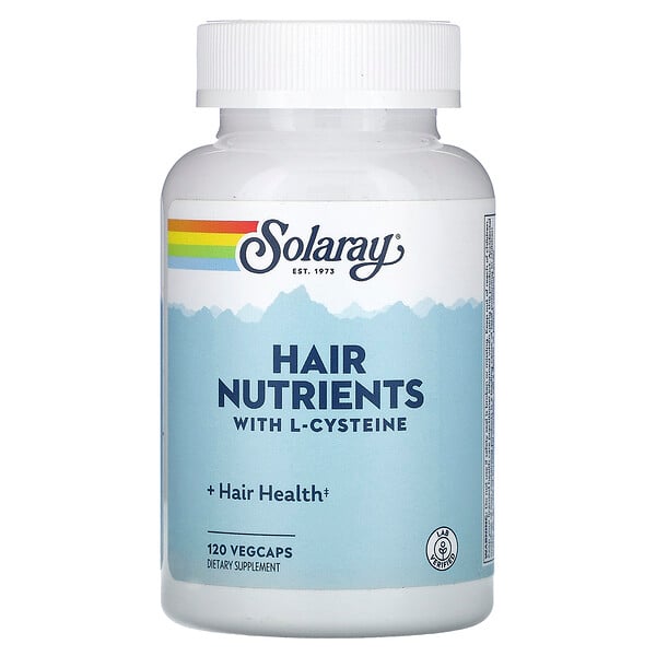 Питательные вещества для волос с L-цистеином, 120 растительных капсул Solaray