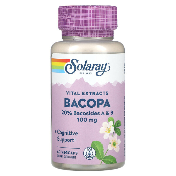 Vital Extracts, Бакопа, 100 мг, 60 растительных капсул Solaray