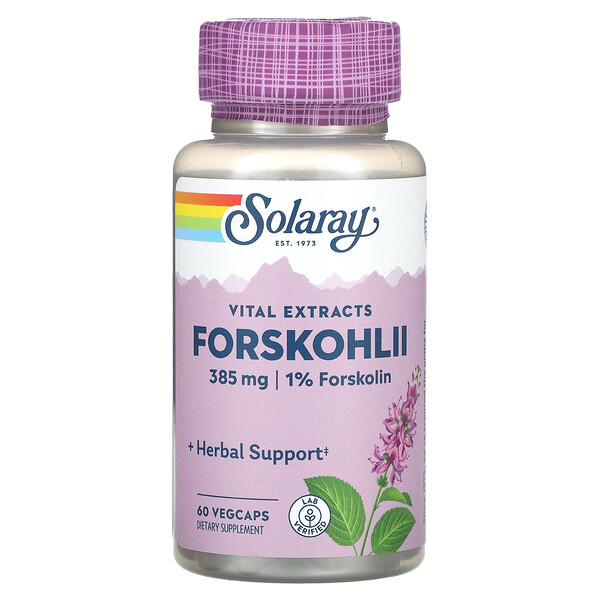 Vital Extracts, Форсколии, 385 мг, 60 растительных капсул Solaray