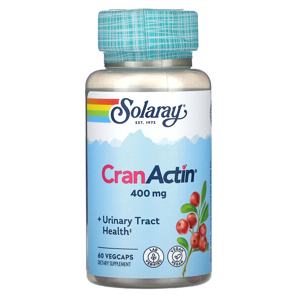 КранАктин, 400 мг, 60 растительных капсул Solaray