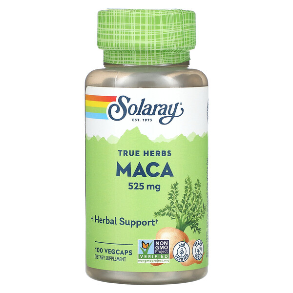 True Herbs, Мака, 525 мг, 100 растительных капсул Solaray