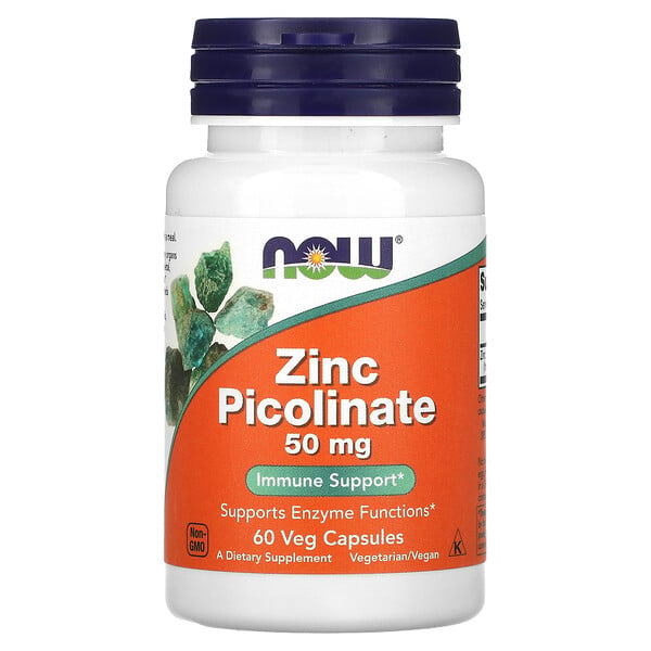 Zinc Picolinate, 50 mg, 60 Veg Capsules NOW Foods