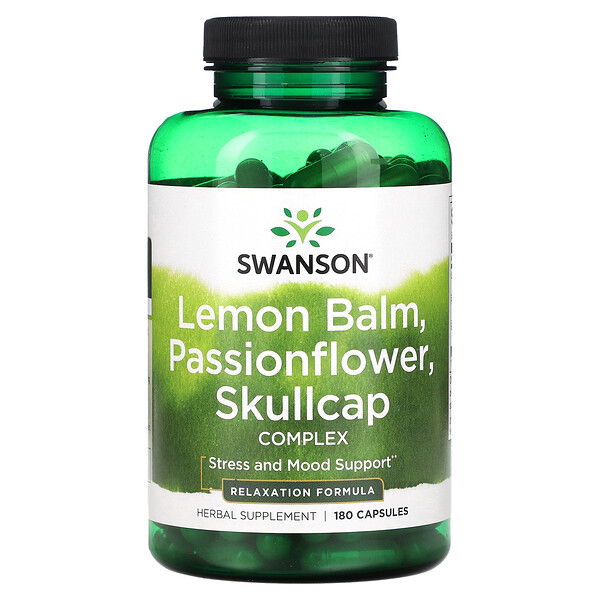 Lemon Balm, Passionflower, Skullcap Complex, 180 Capsules Swanson