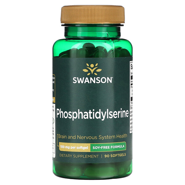 Фосфатидилсерин, формула без сои, 100 мг, 90 мягких таблеток Swanson