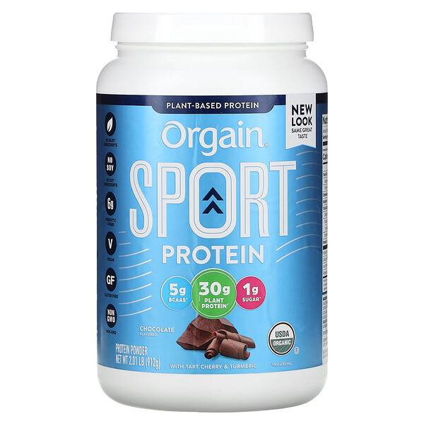 Спортивный протеиновый порошок, шоколад, 2,01 фунта (912 г) Orgain