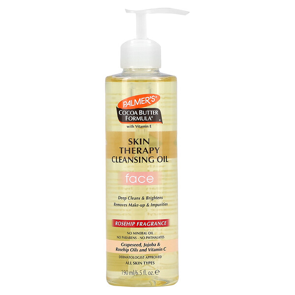 Cocoa Butter Formula with Vitamin E, Skin Therapy Cleansing Oil, Face, Rosehip, 6.5 fl oz (Жидкие унции) (190 ml) Palmer's