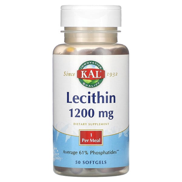Лецитин - 1200 мг - 50 мягких капсул - KAL KAL