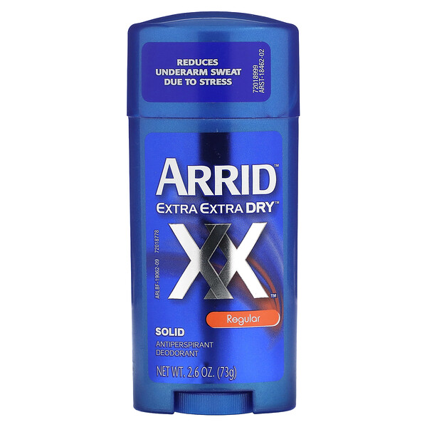 Extra Extra Dry XX, Твердый дезодорант-антиперспирант, обычный, 2,6 унции (73 г) Arrid