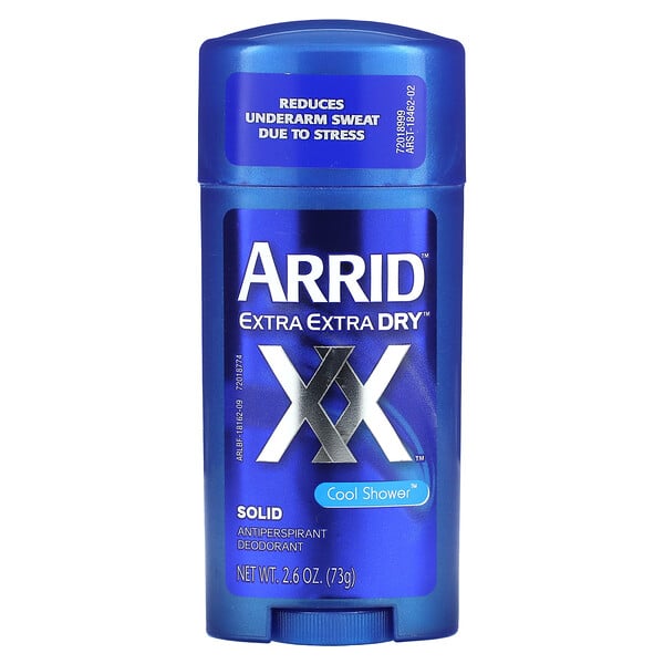 Extra Extra Dry XX, Твердый дезодорант-антиперспирант, прохладный душ, 2,6 унции (73 г) Arrid