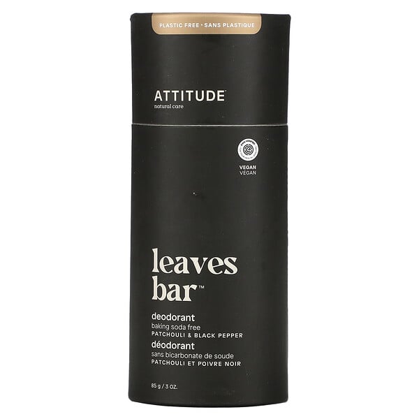 Дезодорант-батончик Leaves, пачули и черный перец, 3 унции (85 г) ATTITUDE