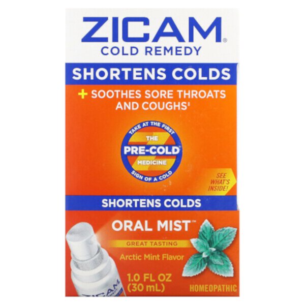 Cold Remedy, Спрей для полости рта, арктическая мята, 1 жидкая унция (30 мл) Zicam