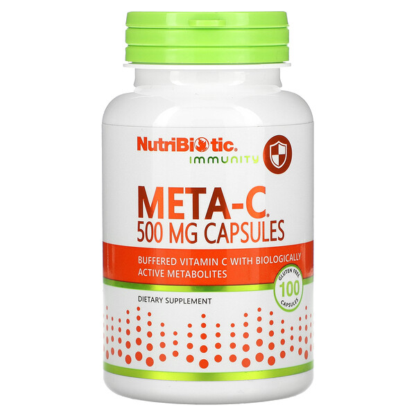 Immunity, Мета-С, 500 мг, 100 безглютеновых капсул NutriBiotic