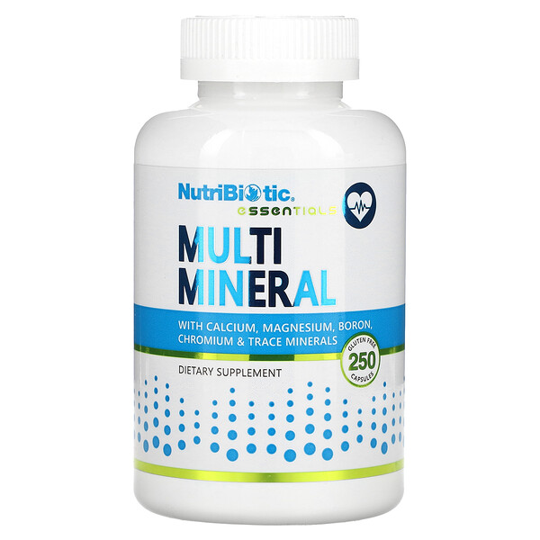 Essentials, Мультиминерал, 250 капсул без глютена NutriBiotic