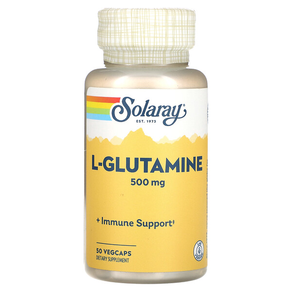 L-Глутамин - 500 мг - 50 вегетарианских капсул - Solaray Solaray