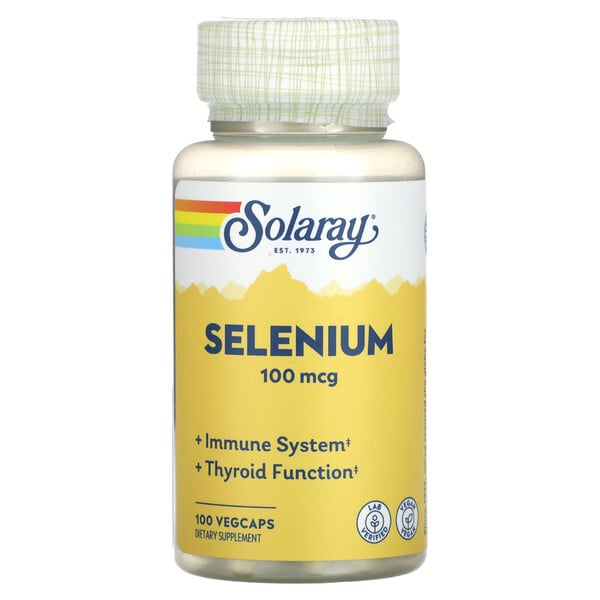 Селен - 100 мкг - 100 растительных капсул - Solaray Solaray