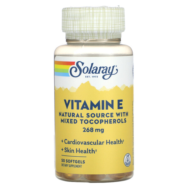 Витамин E - 268 мг - 50 мягких капсул - Solaray Solaray
