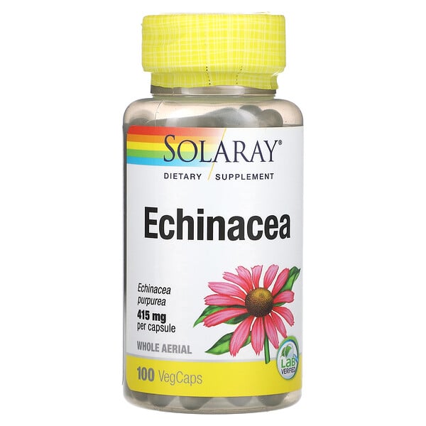 Эхинацея, 415 мг, 10 растительных капсул Solaray