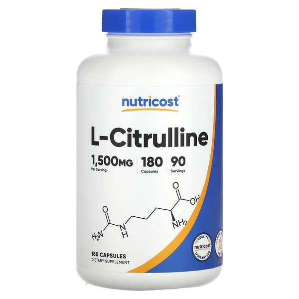 L-Citrulline, 750 mg, 180 Capsules Nutricost
