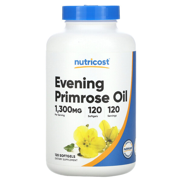 Масло примулы вечерней - 1300 мг - 120 мягких капсул - Nutricost Nutricost