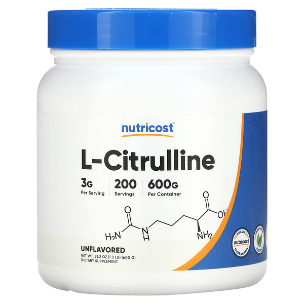 L-Citrulline Powder, Unflavored, 1.3 lb (600 g) Nutricost