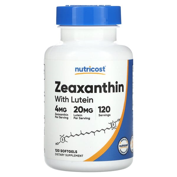 Зеаксантин с Лютеином - 120 капсул - Nutricost Nutricost
