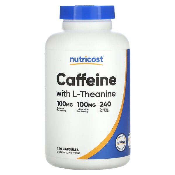 Caffeine With L-Theanine, 240 Capsules Nutricost