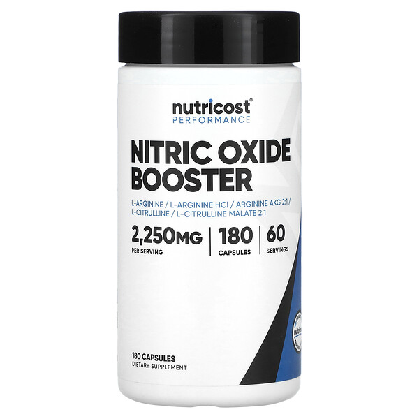 Performance, Усилитель оксида азота, 750 мг, 180 капсул Nutricost