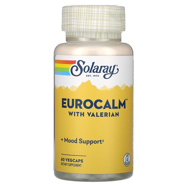 Eurocalm с валерианой, 60 растительных капсул Solaray