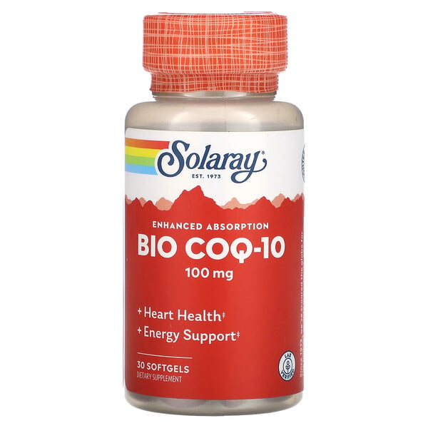 Bio COQ-10, 100 мг, 30 мягких таблеток Solaray
