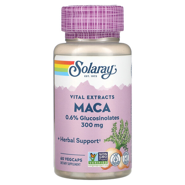 Vital Extracts, Мака, 300 мг, 60 растительных капсул Solaray
