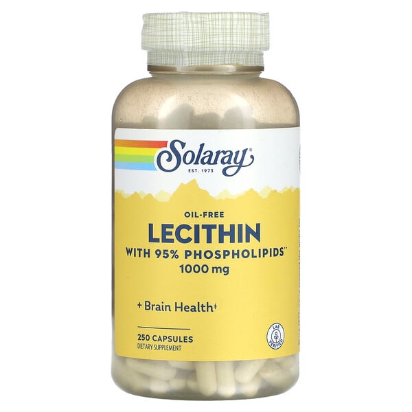 Лецитин без масла - 1000 мг - 250 капсул - Solaray Solaray