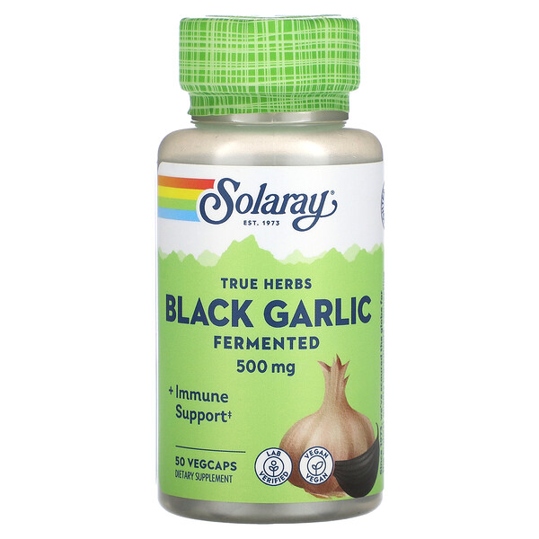 Черный Чеснок, Ферментированный - 500 мг - 50 растительных капсул - Solaray Solaray