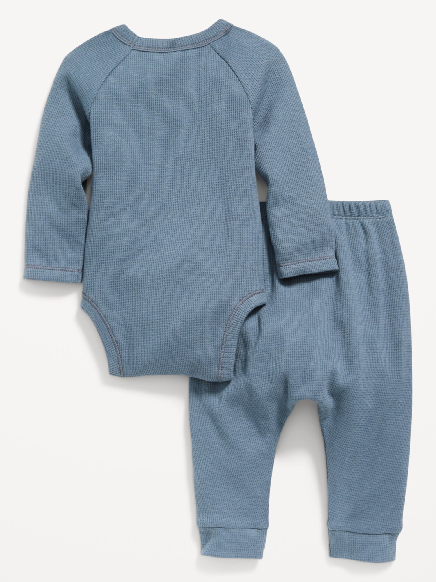 Old Navy Unisex Thermal-Knit Logo Bodysuit and Leggings Set for Baby