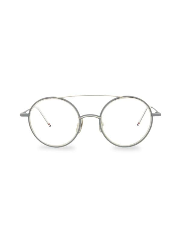 Солнцезащитные очки THOM BROWNE 53MM Round Aviator THOM BROWNE