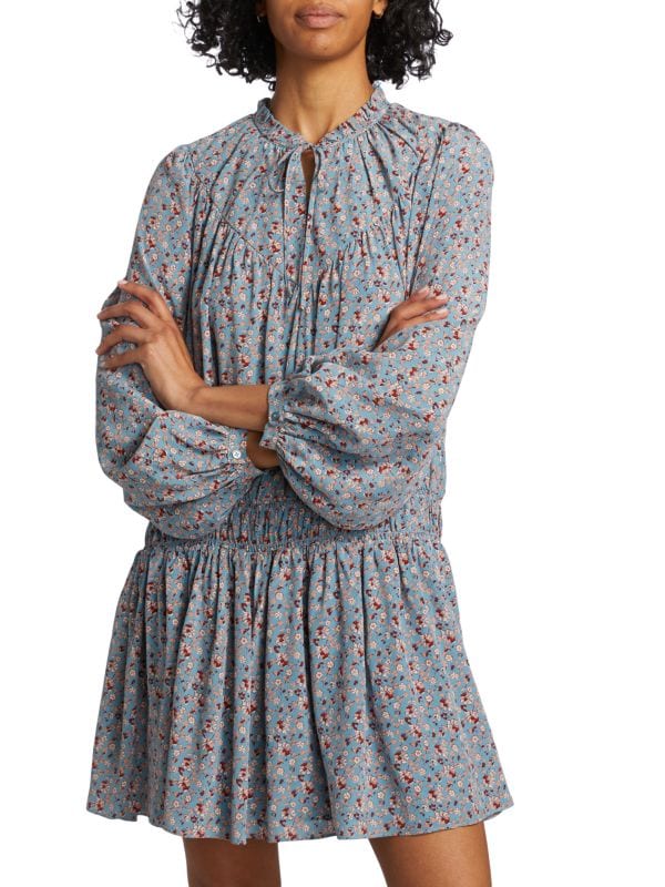 Шелковое мини-платье Essex с цветочным принтом Joie