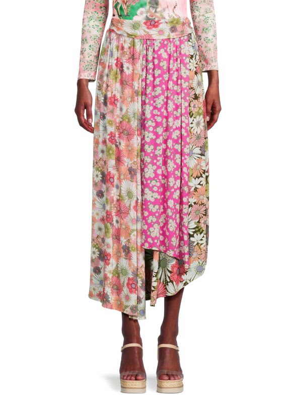 Асимметричная юбка Kaylee с цветочным принтом Agua Bendita