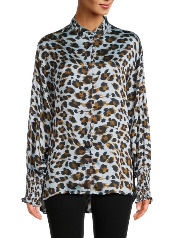 Рубашка на пуговицах с леопардовым принтом Patrizia Luca