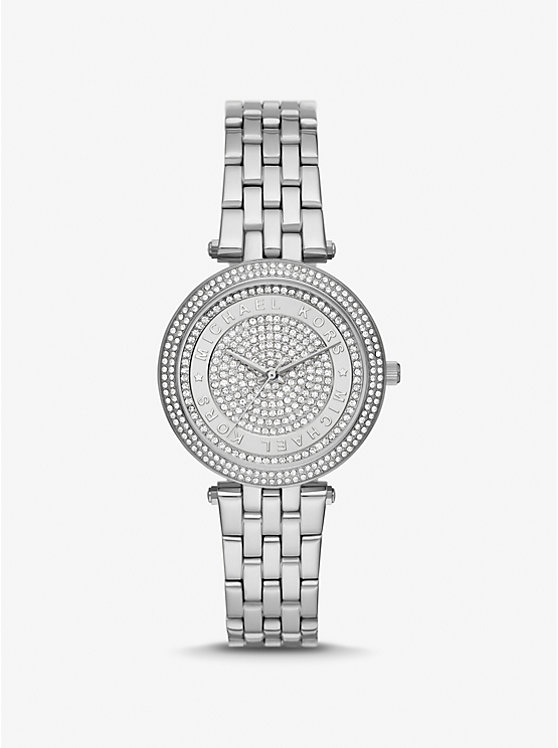 Серебристые часы Mini Darci Pavé Michael Kors