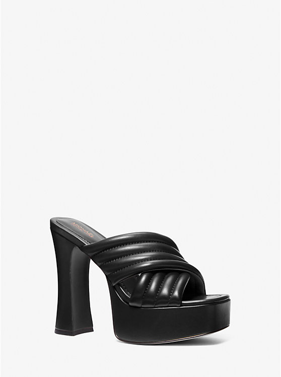 Стеганые кожаные сандалии на платформе Portia Michael Kors