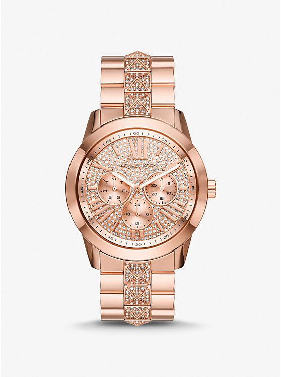 Крупногабаритные часы Bryn Pavé оттенка розового золота Michael Kors