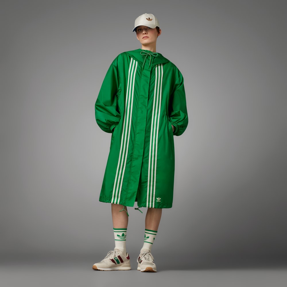 Купить Повседневные куртки Блестящая парка Adicolor 70s Adidas Originals, цвет - зеленый, по цене 20 380 рублей в интернет-магазине Usmall.ru