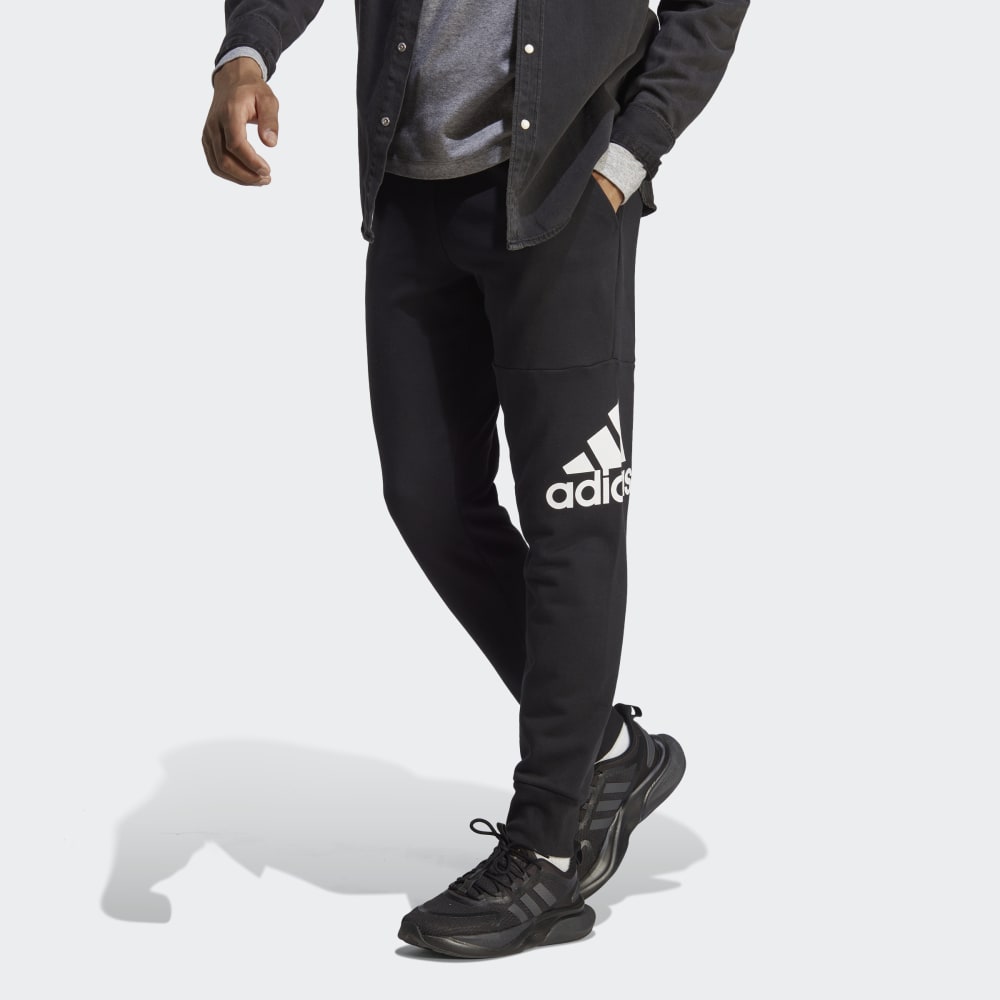 Брюки с зауженными манжетами и логотипом Essentials из френч-терри Adidas